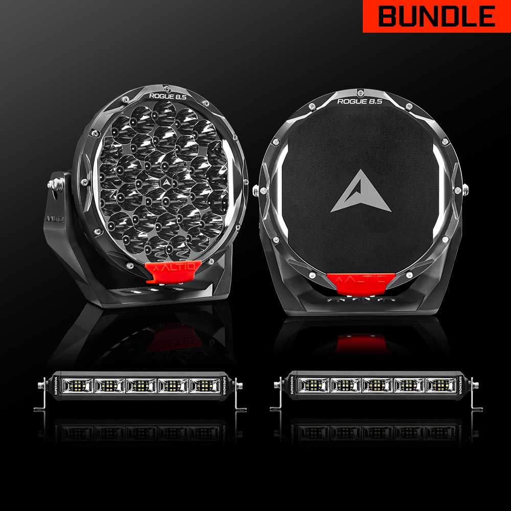 Rogue MK3 8.5" Pair + 12" Scene Light Bar Bundle