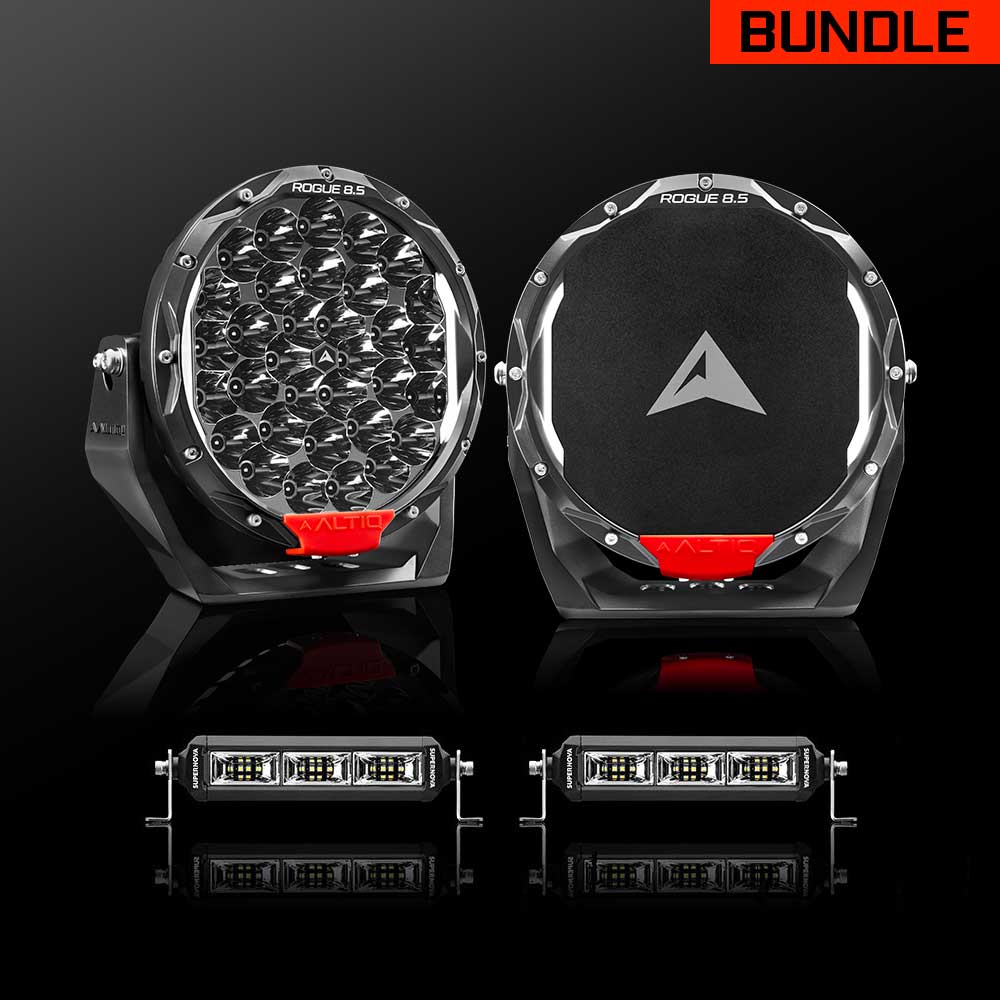 Rogue MK3 8.5" Pair + 8" Scene Light Bar Bundle