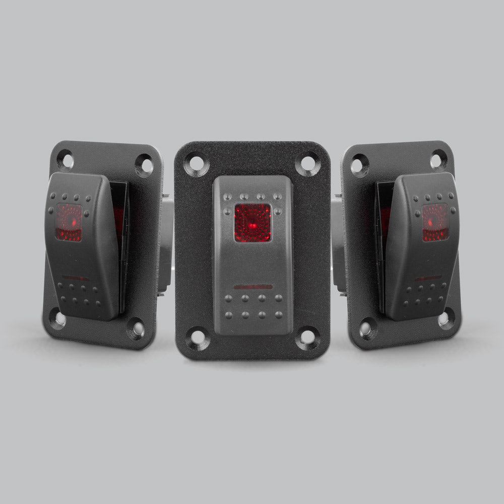 ALTIQ™ Single Gang Rocker Switch Panel - Red LED